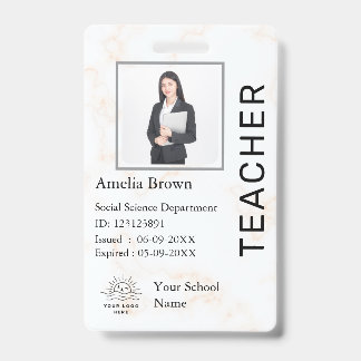 Tarjeta de identificación del profesor nombre plan
