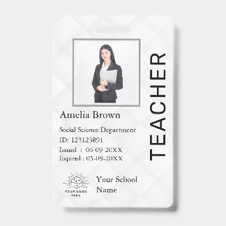 Tarjeta de identificación del profesor nombre plan