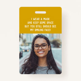 Tarjeta De Identificación Denominación del profesor con foto - amarillo