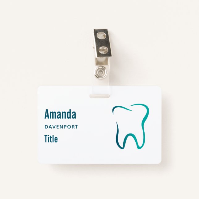 Tarjeta De Identificación Dental Tooth Dentist Medical Image (Anverso con clip)