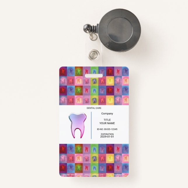 Tarjeta De Identificación Dentista (Anverso retráctil)