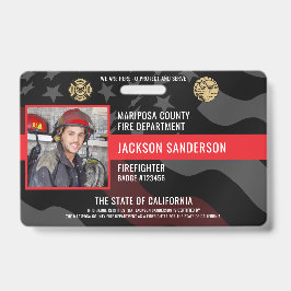 Tarjeta De Identificación Departamento de Bomberos de Bomberos Foto ID del e