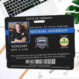 Tarjeta De Identificación Departamento de Policía Foto Oficial Profesional I