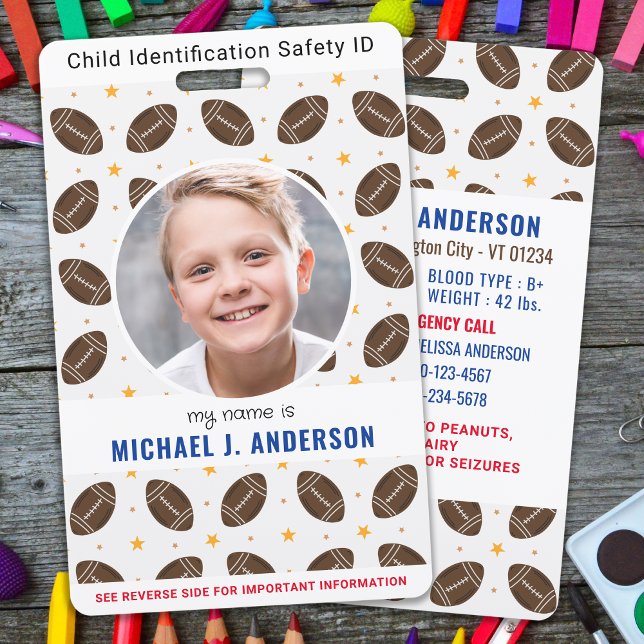 Tarjeta De Identificación Deporte Divertido Fútbol Personalizado Foto Modern (Subido por el creador)