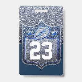 Tarjeta De Identificación Deportes del equipo de Purpurina Blue & Silver