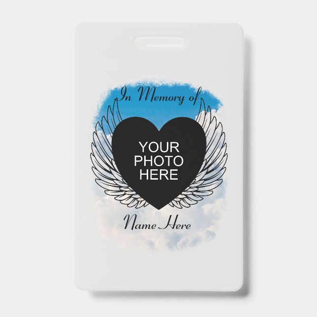 Tarjeta De Identificación Descansa En Paz En Memoria de Alas y Nubes (Parte frontal)