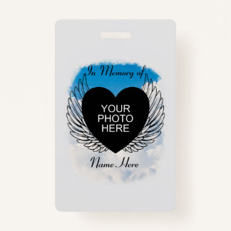 Tarjeta De Identificación Descanse en paz en memoria de las alas y las nubes