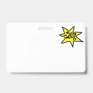 Tarjeta De Identificación Descuento 20%. Promoción, bonificación, negocio, p