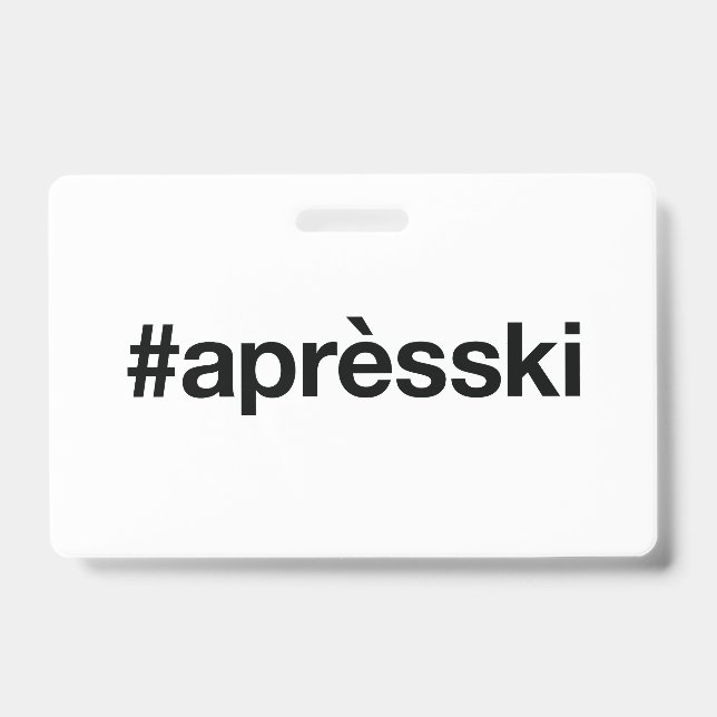 Tarjeta De Identificación Después de esquiar (Parte frontal)