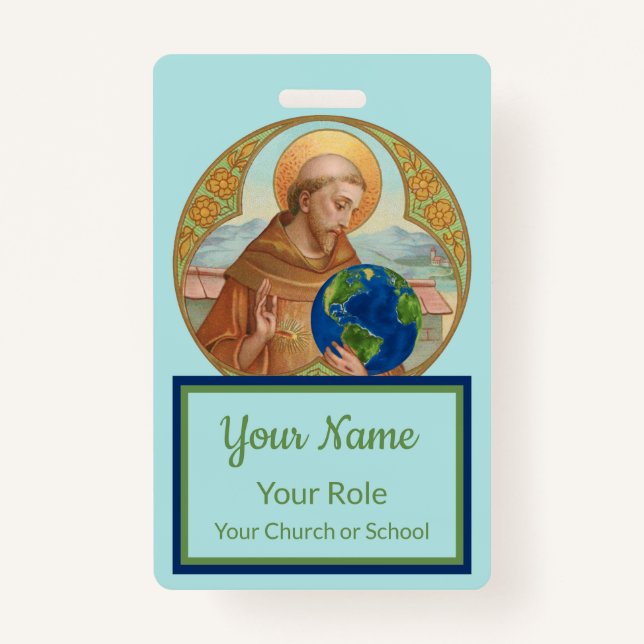 Tarjeta De Identificación Día de la Tierra y San Francisco de Asís (estilo 3 (Anverso)