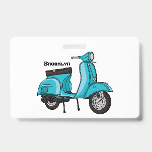 Tarjeta De Identificación Dibujo animado de motocicleta scooter linda
