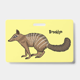 Tarjeta De Identificación Dibujo animado de numbat lindo y feliz