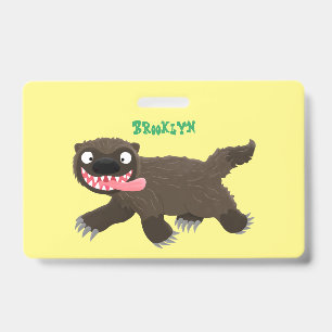 Tarjeta De Identificación Dibujo animado divertido de un glotón hambriento