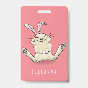 Tarjeta De Identificación Dibujo de conejo de dibujos animados lindo
