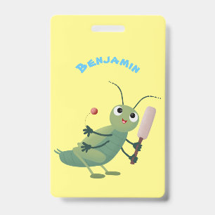 Tarjeta De Identificación Dibujo de ilustración de insecto grillo verde lind
