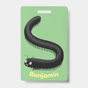 Tarjeta De Identificación Dibujo de milpiés lindo estilo caricatura