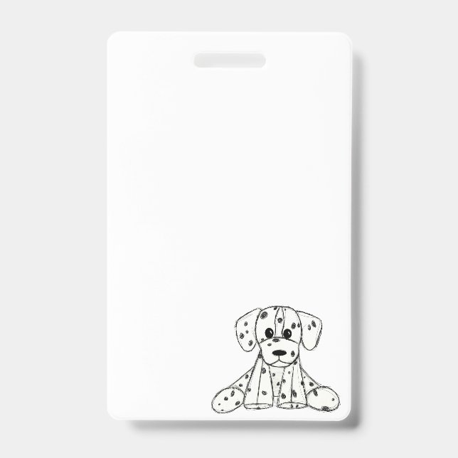 Tarjeta De Identificación Dibujo de perros rellenos dálmatas esquema simple  (Parte frontal)