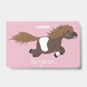 Tarjeta De Identificación Dibujo de pony Shetland corriendo lindo estilo car
