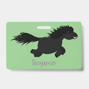 Tarjeta De Identificación Dibujo de pony Shetland corriendo lindo estilo car