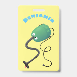 Tarjeta De Identificación Dibujo divertido de una aspiradora linda