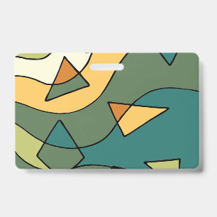Tarjeta De Identificación diseño abstracto vintage dibujado a mano