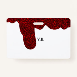 Tarjeta De Identificación Diseño de arte brillante purpurina rosa agregar te