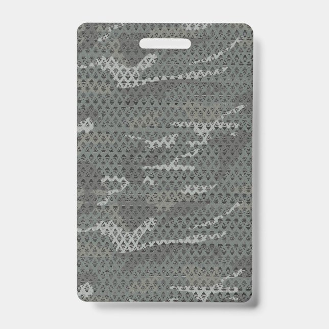 Tarjeta De Identificación Diseño de Arte Geométrico Blanco Negro Obras de Ar (Parte frontal)