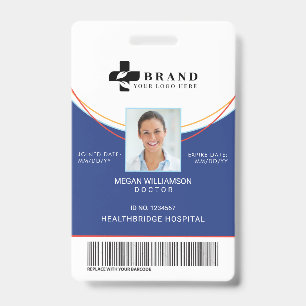 Tarjeta De Identificación Diseño de círculo azul Identificación y logoti