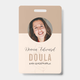 Tarjeta De Identificación Diseño de foto de identidad de doula minimalista e