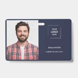 Tarjeta De Identificación Diseño de Identidad del Personal Profesional Azul