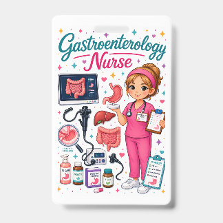 Tarjeta De Identificación Diseño de insignia médica de enfermera de gastroen
