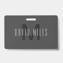 Tarjeta De Identificación Diseño de monograma minimalista moderno editable g