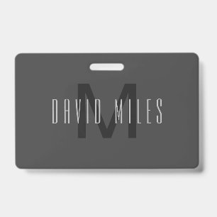 Tarjeta De Identificación Diseño de monograma minimalista moderno editable g