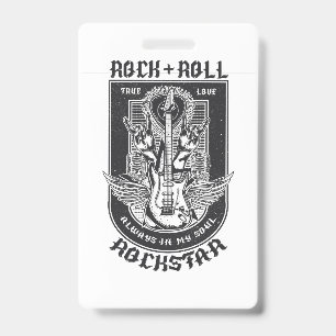 Tarjeta De Identificación Diseño de rock de guitarra
