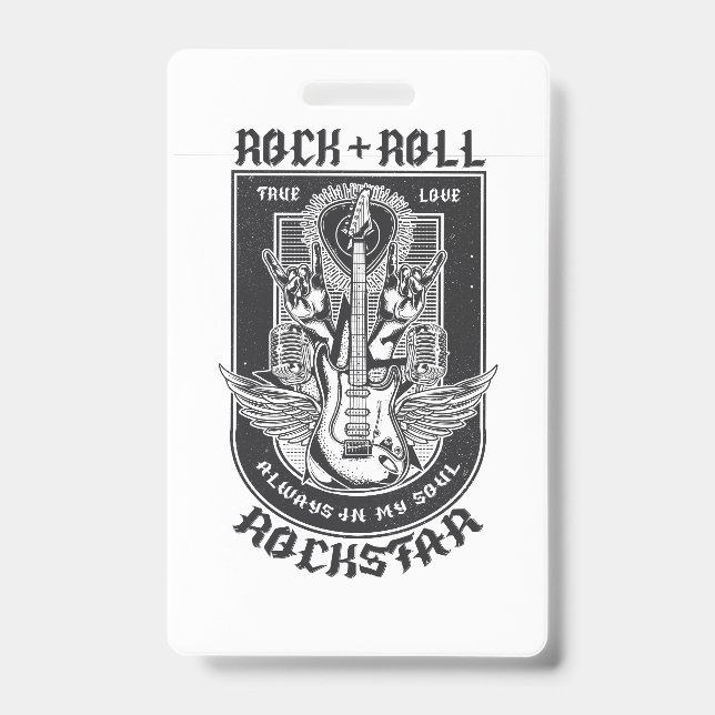 Tarjeta De Identificación Diseño de rock de guitarra (Parte frontal)