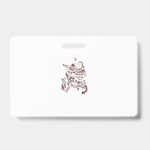 Tarjeta De Identificación Diseño decorativo rojo anaranjado
