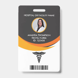 Tarjeta De Identificación Diseño Gráfico Moderno Foto ID Enfermera