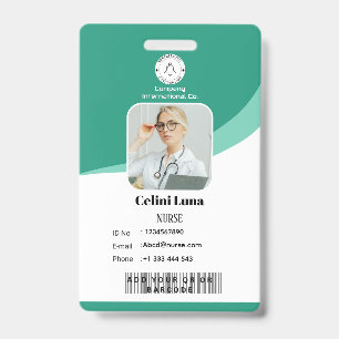Tarjeta De Identificación Diseño moderno con integración de código de barras