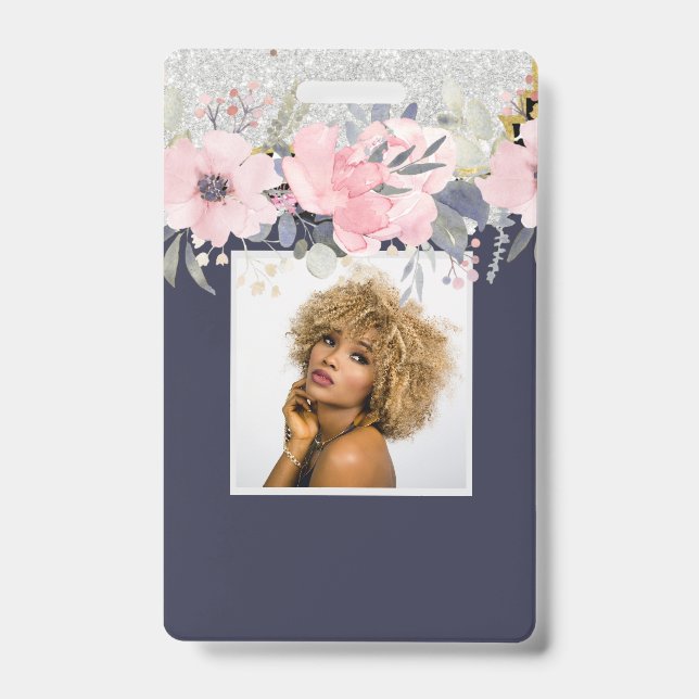 Tarjeta De Identificación Diseño Propio Estacionamiento Floral Girona Rosa (Front)