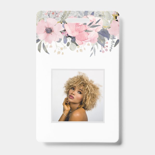 Tarjeta De Identificación Diseño Propio Estacionamiento Floral Girona Rosa (Parte frontal)