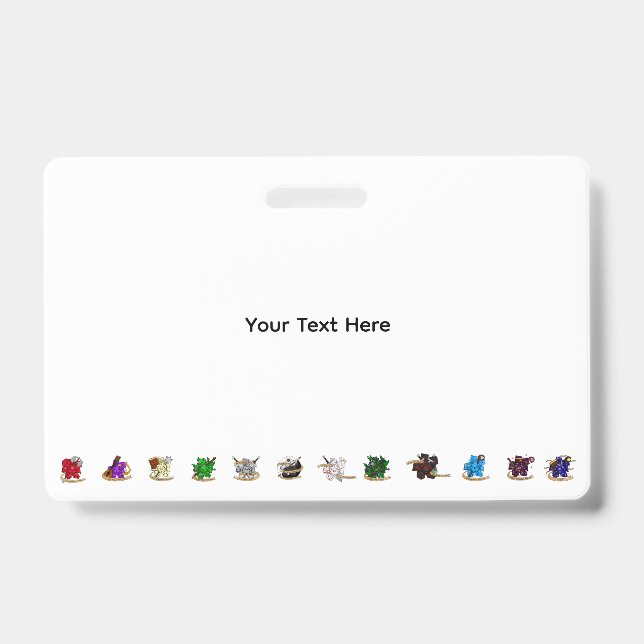 Tarjeta De Identificación Diseños de dados de Dungeons and Dragons Class (Parte frontal)