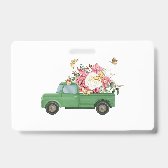 Tarjeta De Identificación diseños de sublimación de flores (Parte frontal)