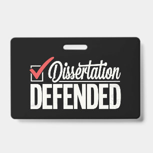 Tarjeta De Identificación Disertación Defendió la Graduación de Graduado de 