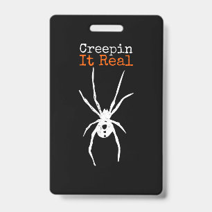 Tarjeta De Identificación Disfraz divertido de Halloween - Araña espeluznant