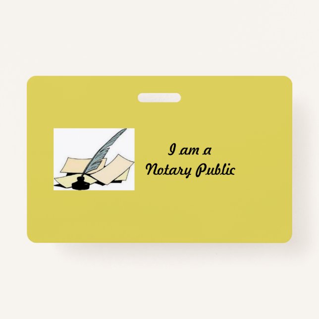Tarjeta De Identificación Distancia horizontal pública del notario amarillo (Anverso)