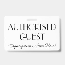 Tarjeta De Identificación Distinguido distintivo de "INVITADO AUTORIZADO"