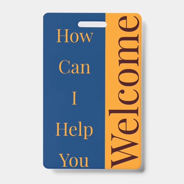 Tarjeta De Identificación Distintivo de bienvenida (Parte frontal)