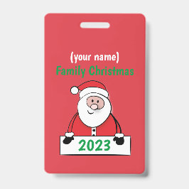 Tarjeta De Identificación Distintivo - Navidad familiar personalizada (añadi