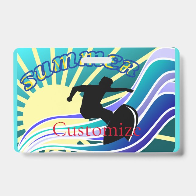 Tarjeta De Identificación Diversión de surf de verano Thunder_Cove (Parte frontal)