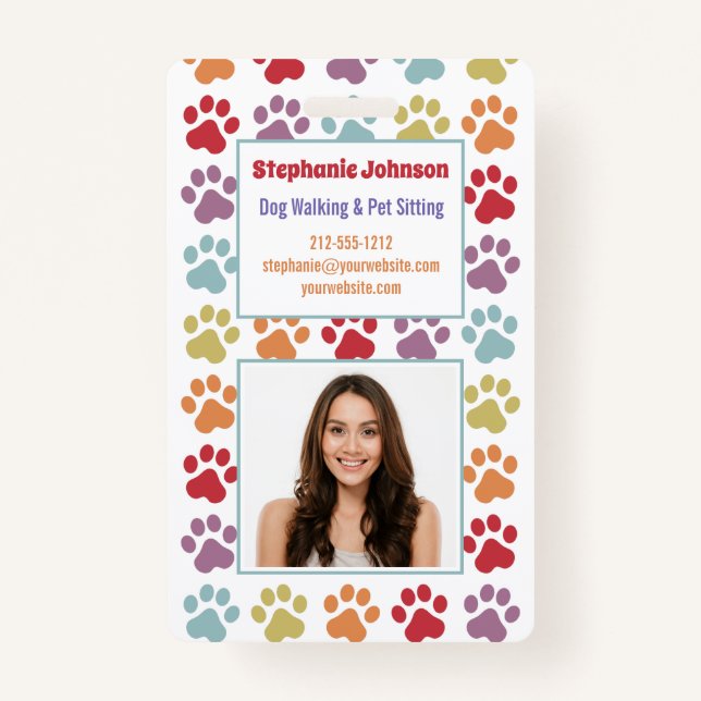 Tarjeta De Identificación Divertido blanco arcoiris pintado con pintura impr (Anverso)